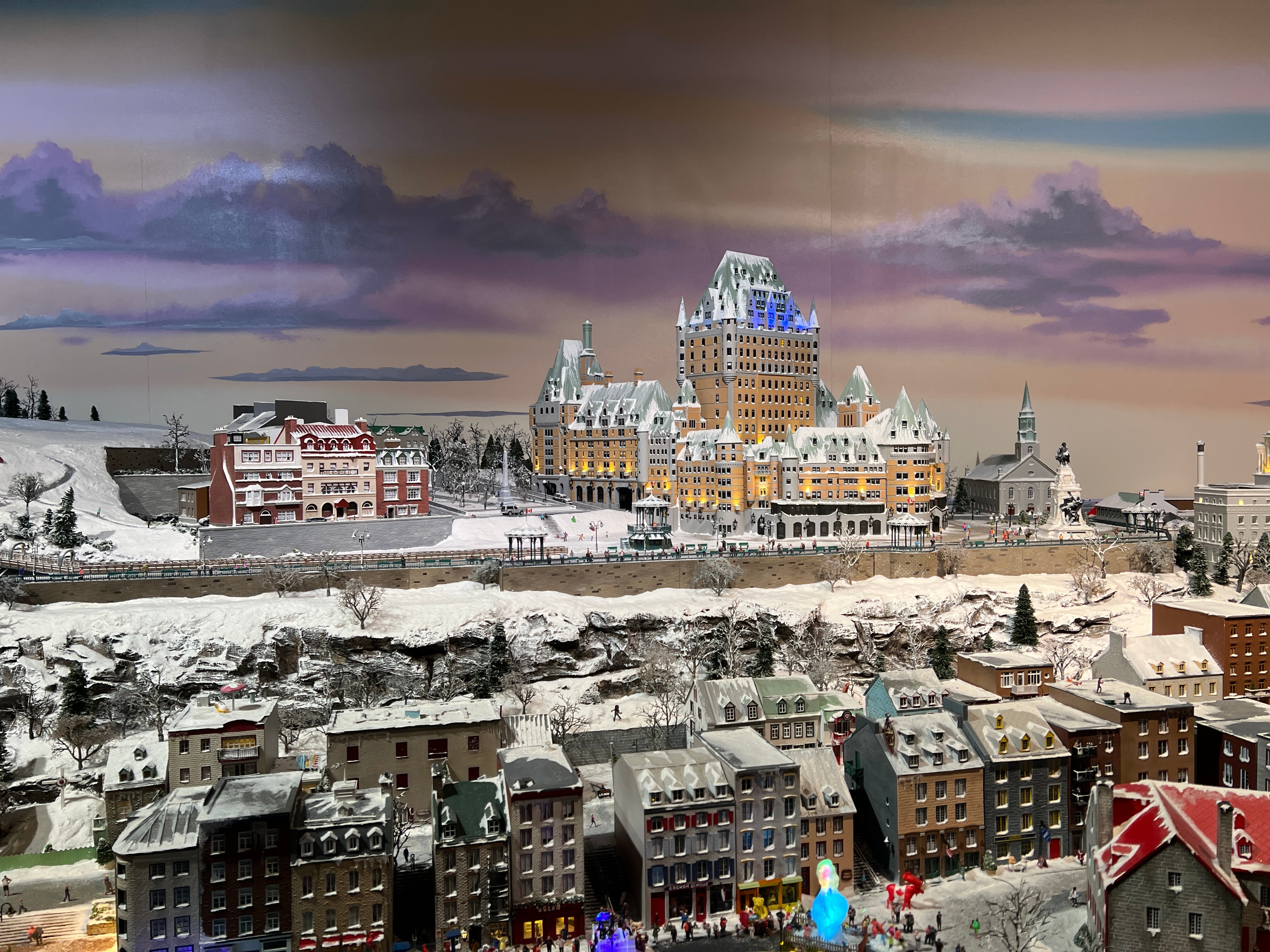 A miniature look of the Chateau Frontenac in Quebec City.