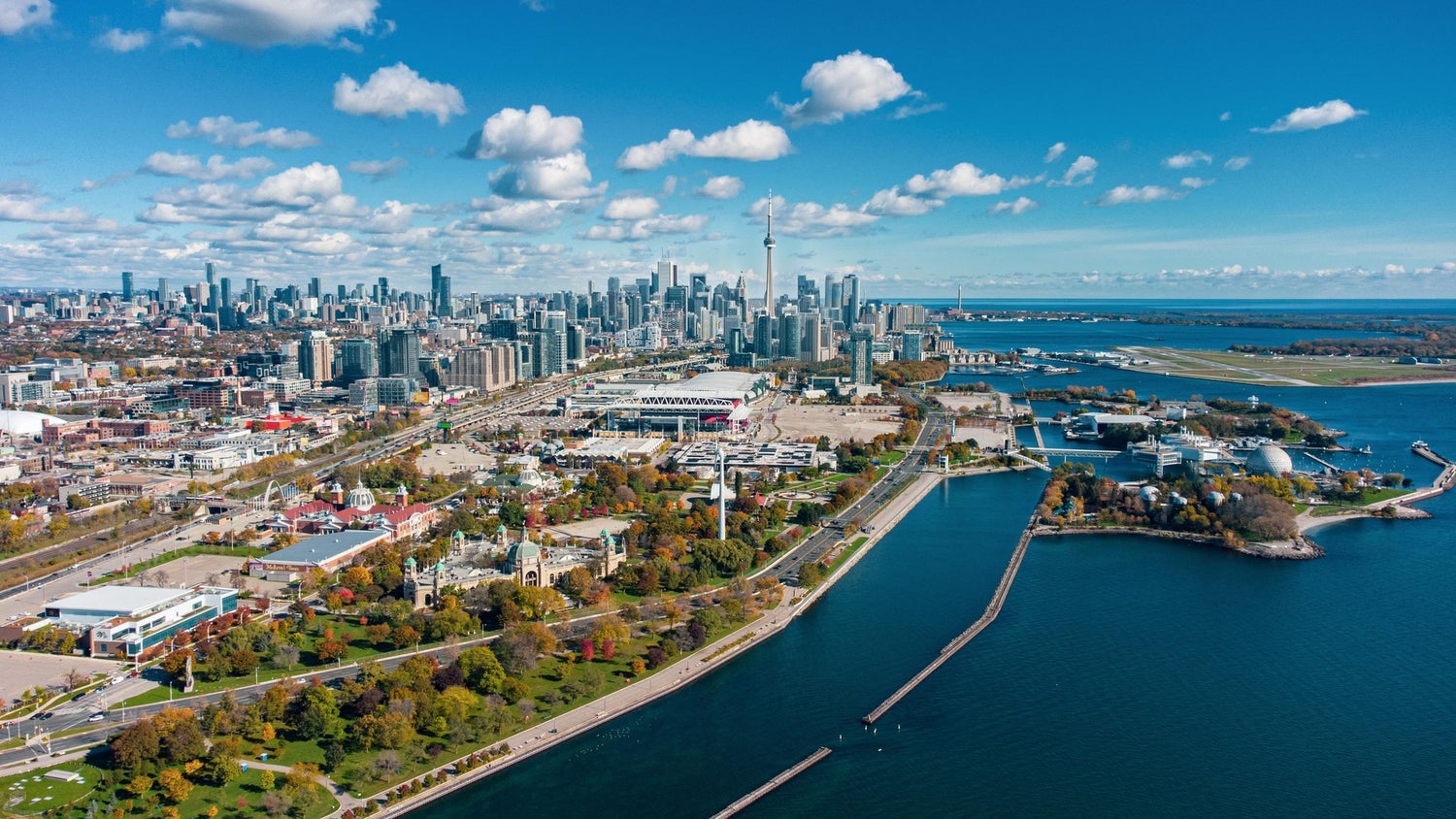 An aerial view of Toronto