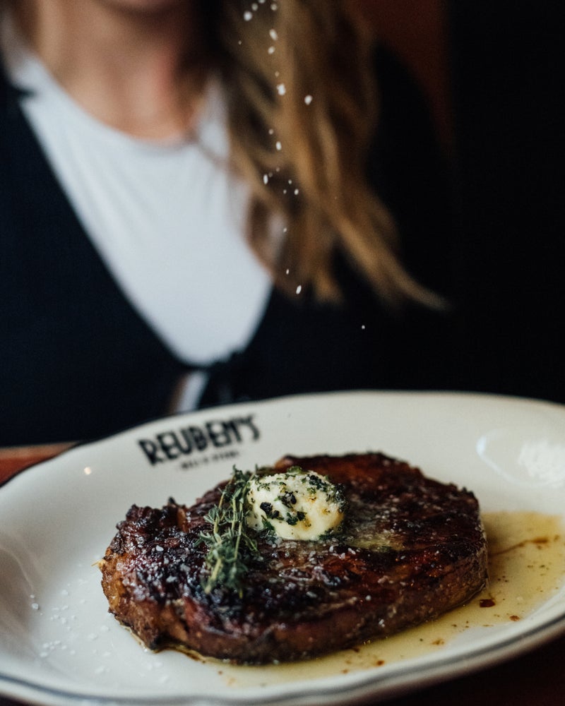The rib steak at Reuben’s.