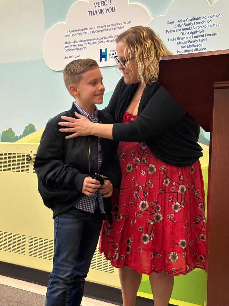 Zachary and his mother Elaine Dix-Holbrough visit the newly updated Pediatric Deaf and Hard of Hearing Wing at the Lethbridge-Layton-Mackay Rehabilitation Centre on June 12. 