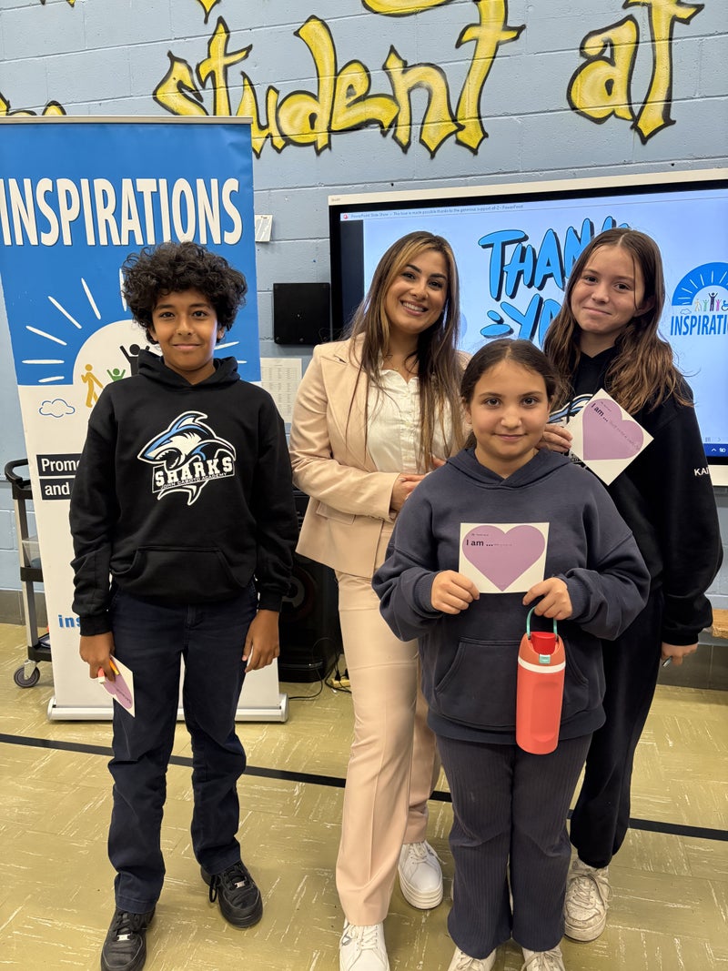 The Jackie Fisher Empathy Tour officially launched today at John Caboto Academy, where Maryam Ganni delivered a powerful and uplifting presentation to 58 Grade 4, 5 and 6 students.