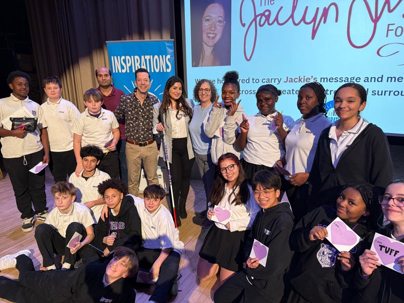 Photo: MaryamWestmount group Maryam Ganni with Westmount High School students after her presentation on February 4.