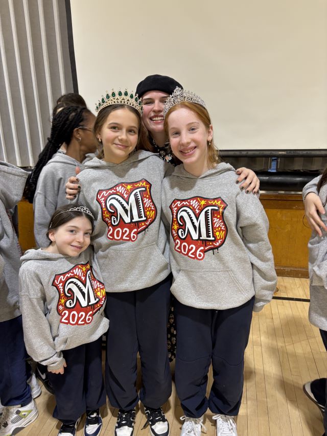 Samara with students at Merton Elementary School