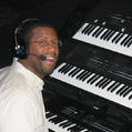 man playing keyboard