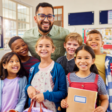 Teacher and Students at school