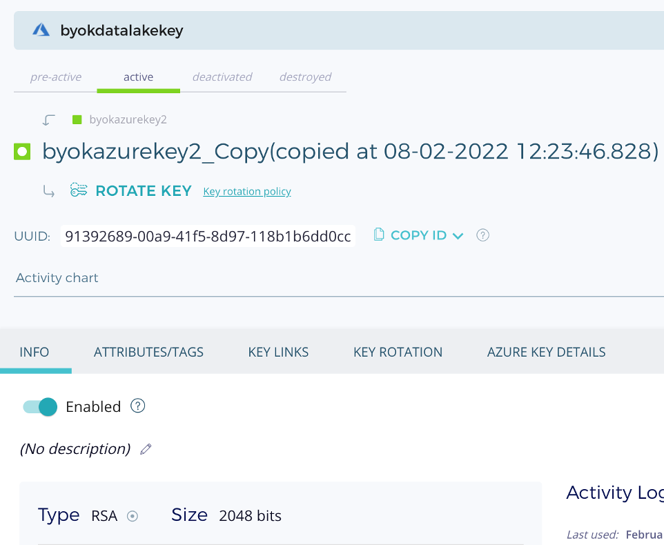 Create an asymmetric key on DSM