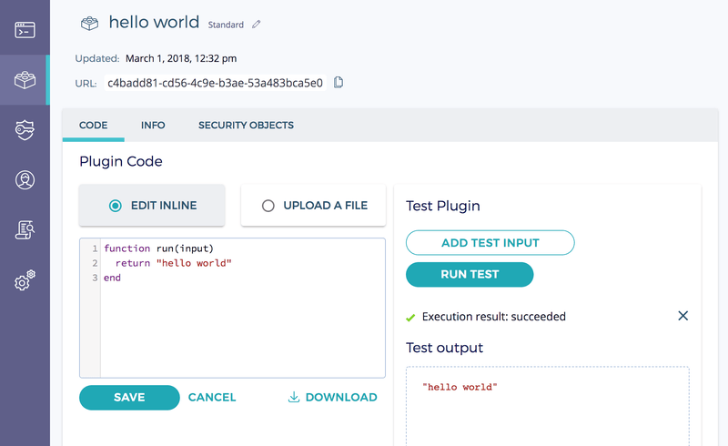 Plugin view in Fortanix DSM UI