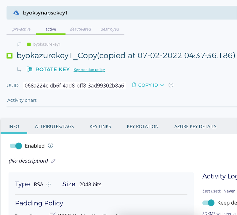 same key will be used to encrypt all the SQL database