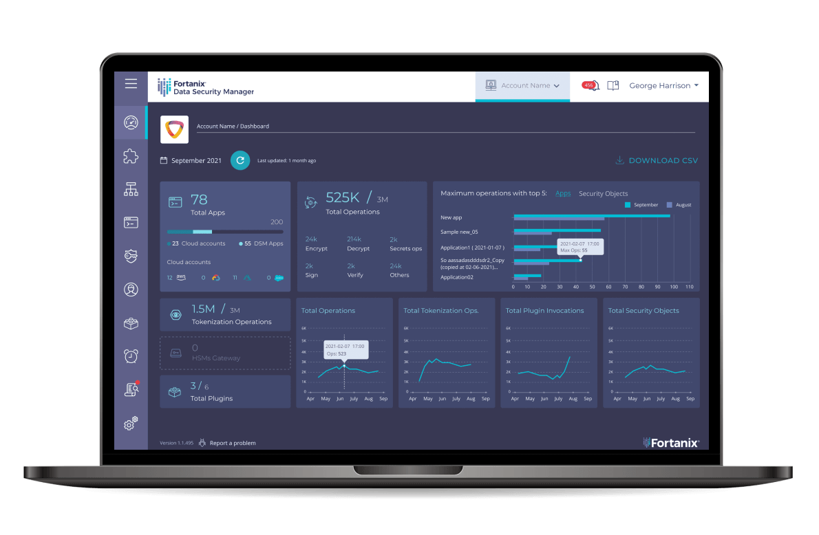 fortanix data security manager dashboard