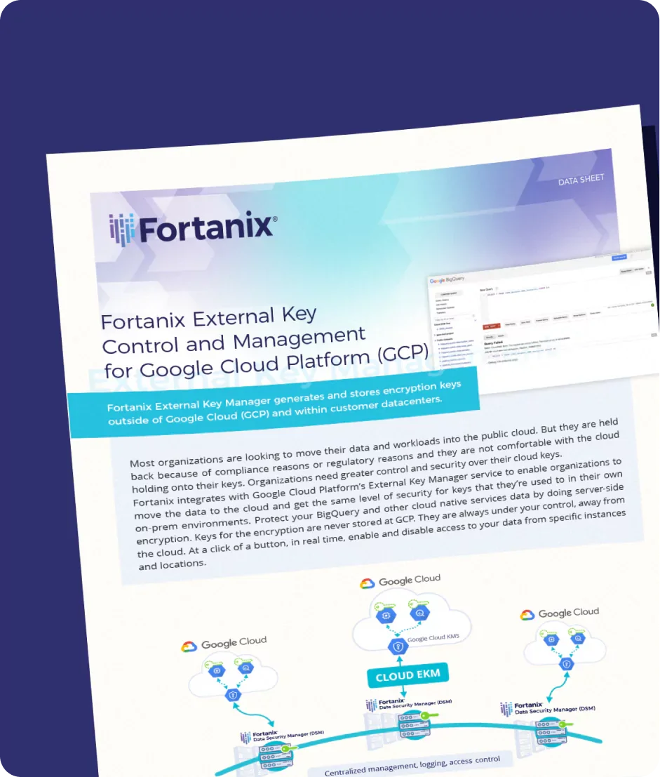 Fortanix External Key Control and Management for Google Cloud Platform (GCP) 