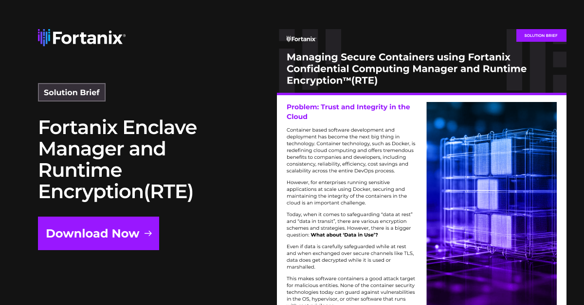 Fortanix Enclave Manager and Runtime Encryption(RTE)