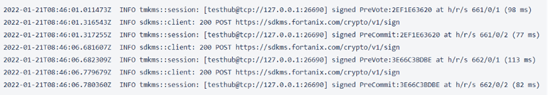 signing operation in the CLI of TMKMS