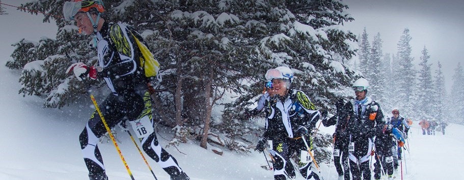 cross country skiing in storm