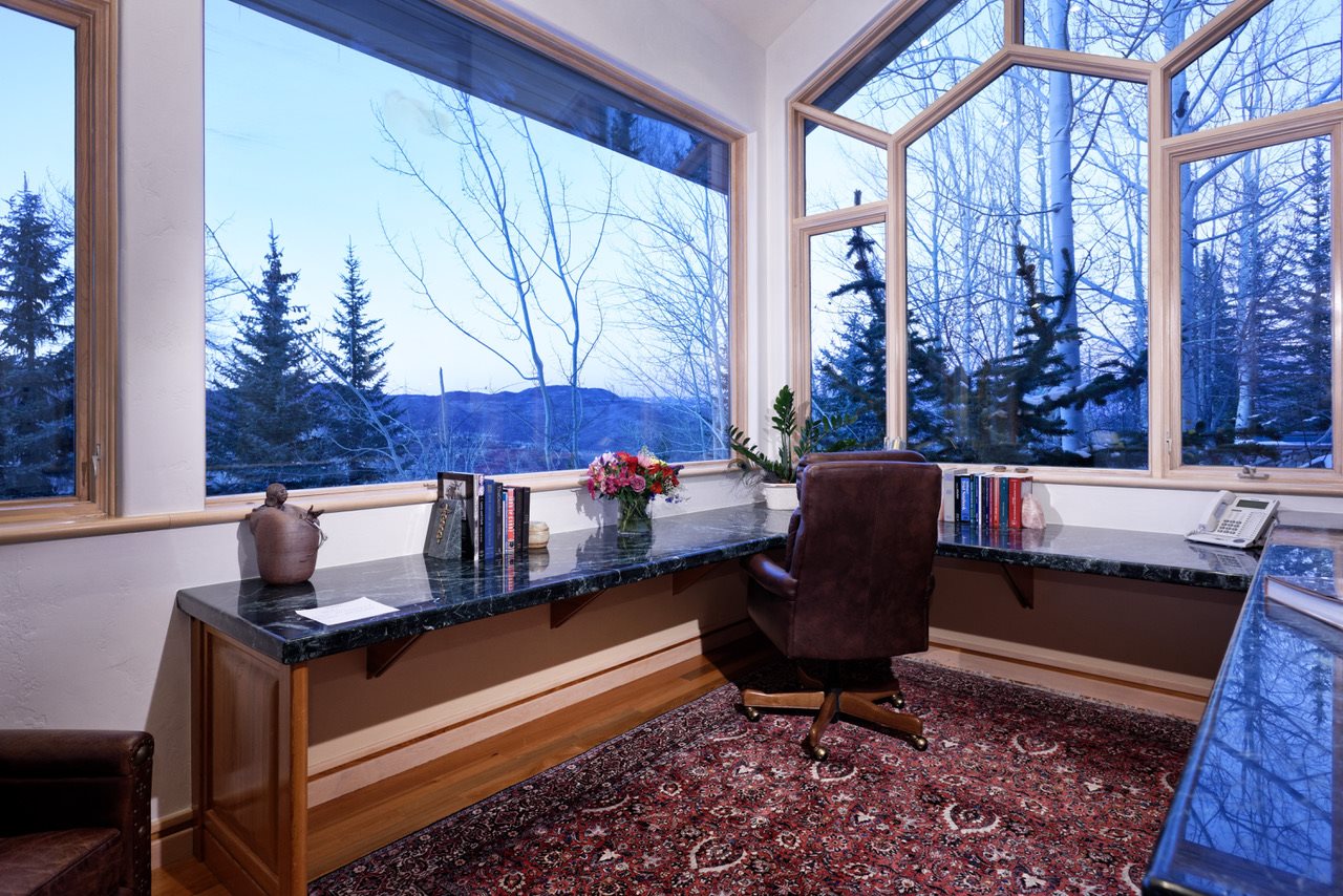 home office in the mountains