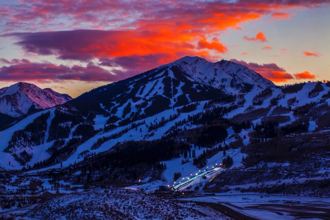 aspen snowmass with sunset