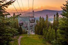 gondola in aspen with sunset