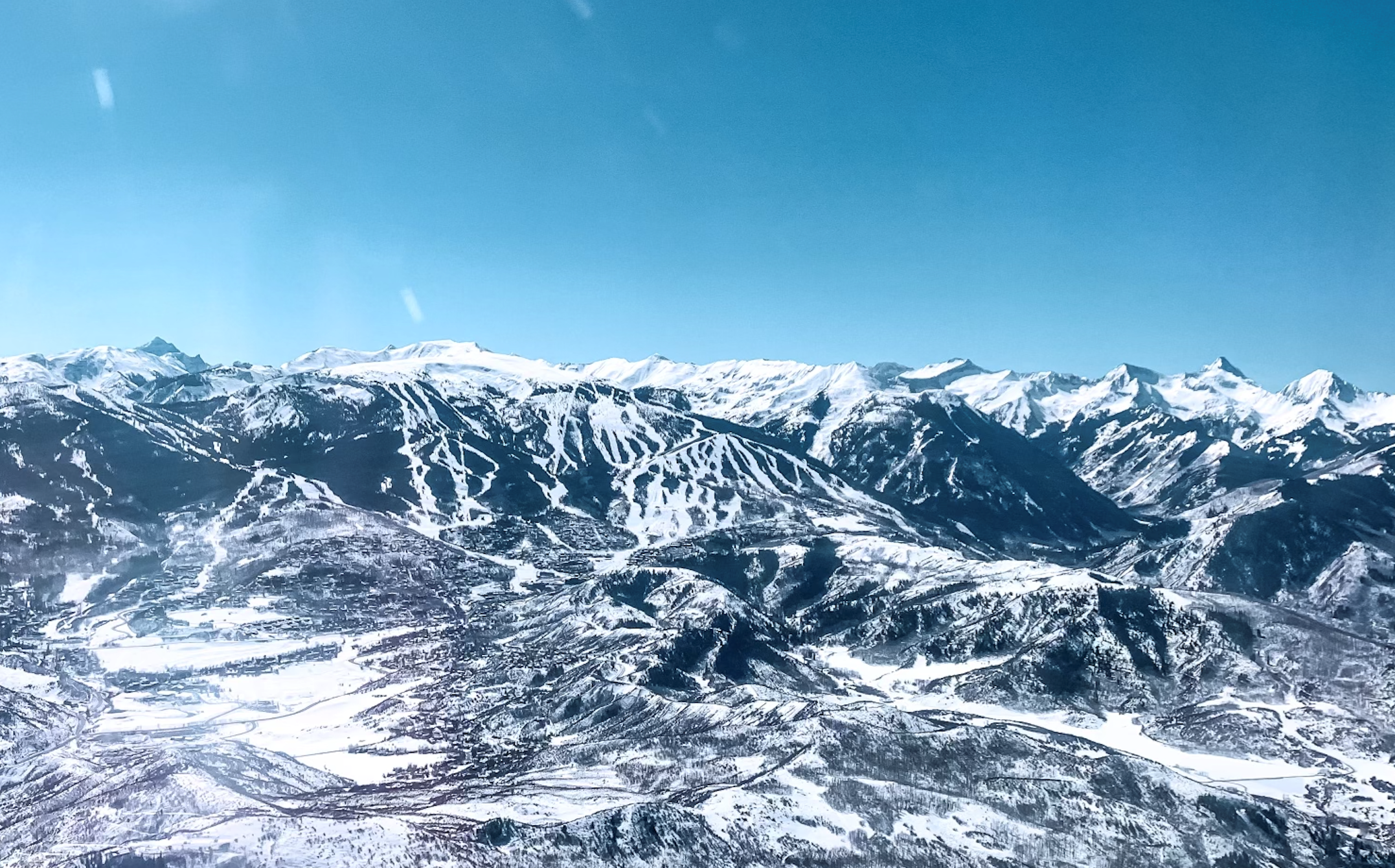 snow mountains drone image