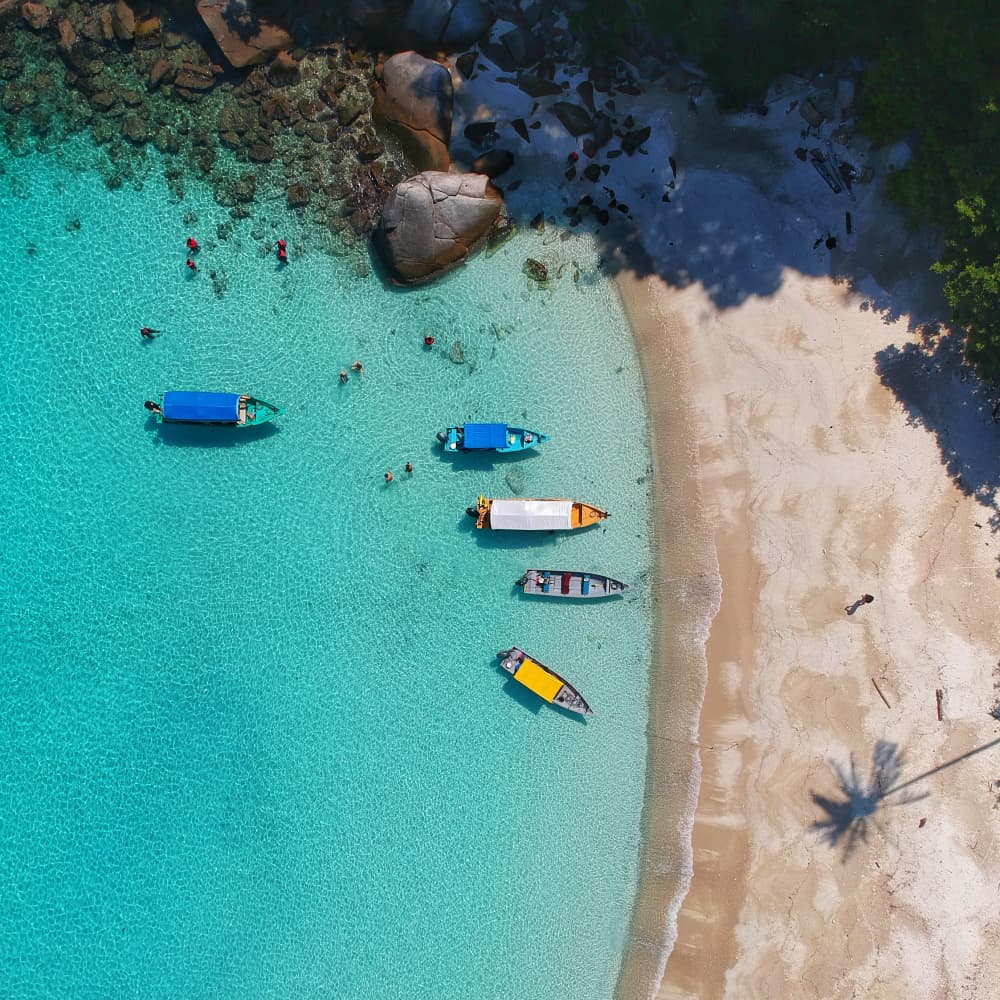 Overhead photo of an Island