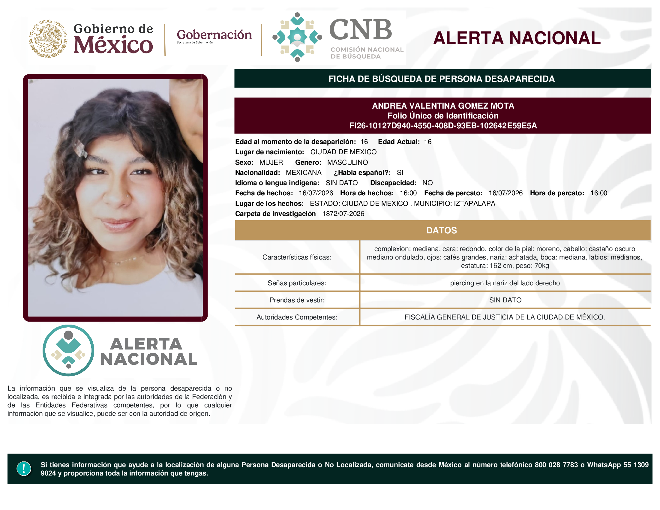 ANDREA VALENTINA GOMEZ MOTA