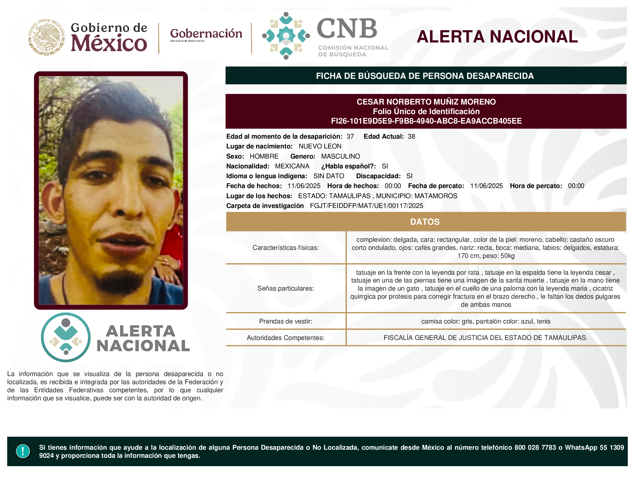 CESAR NORBERTO MUÑIZ MORENO