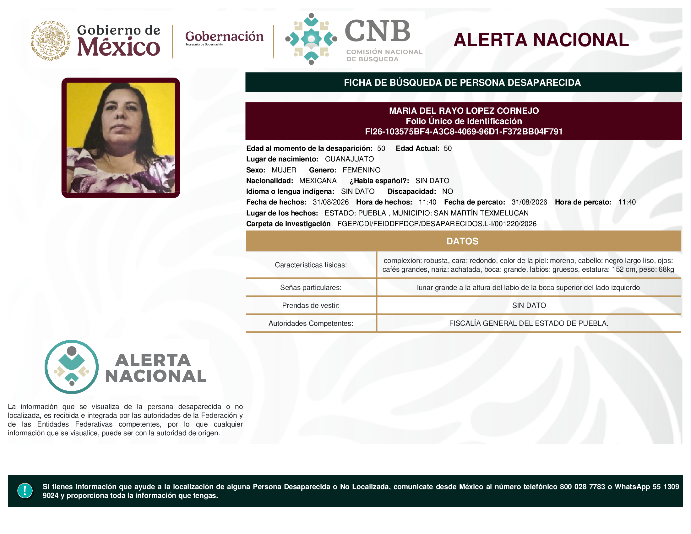 MARIA DEL RAYO LOPEZ CORNEJO