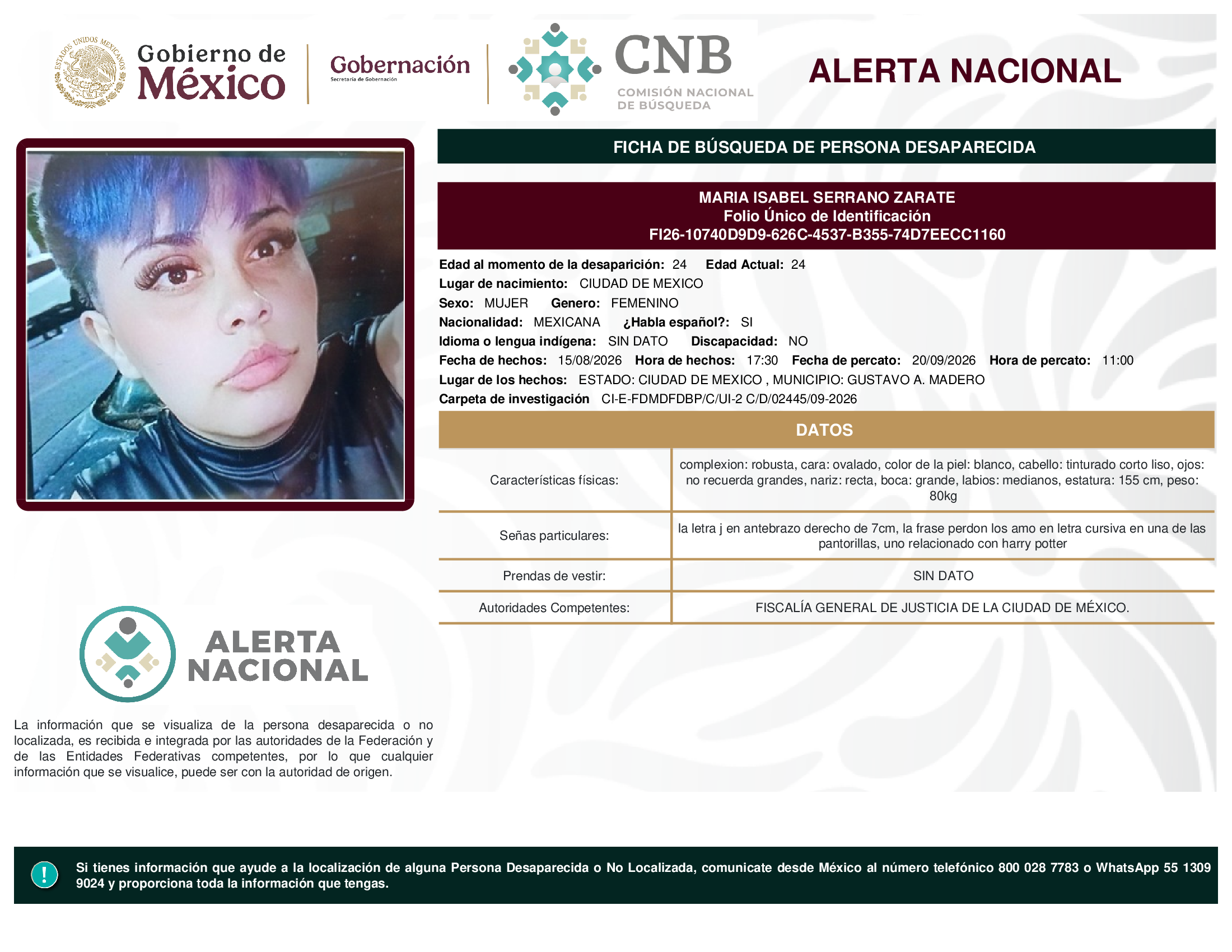 MARIA ISABEL SERRANO ZARATE