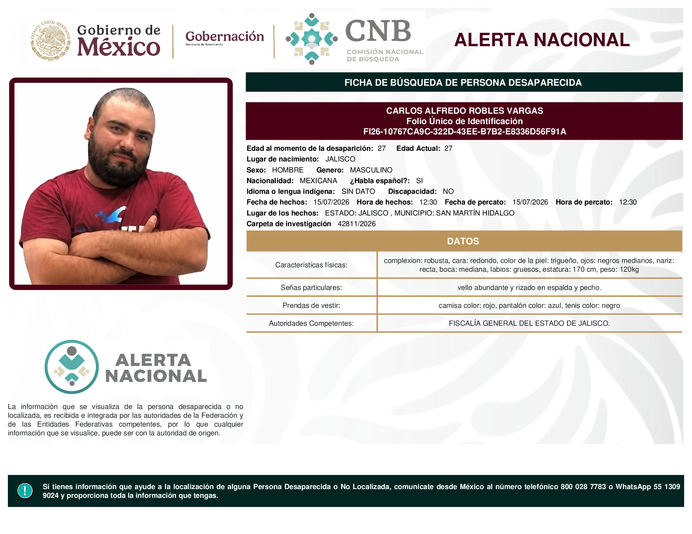 CARLOS ALFREDO ROBLES VARGAS