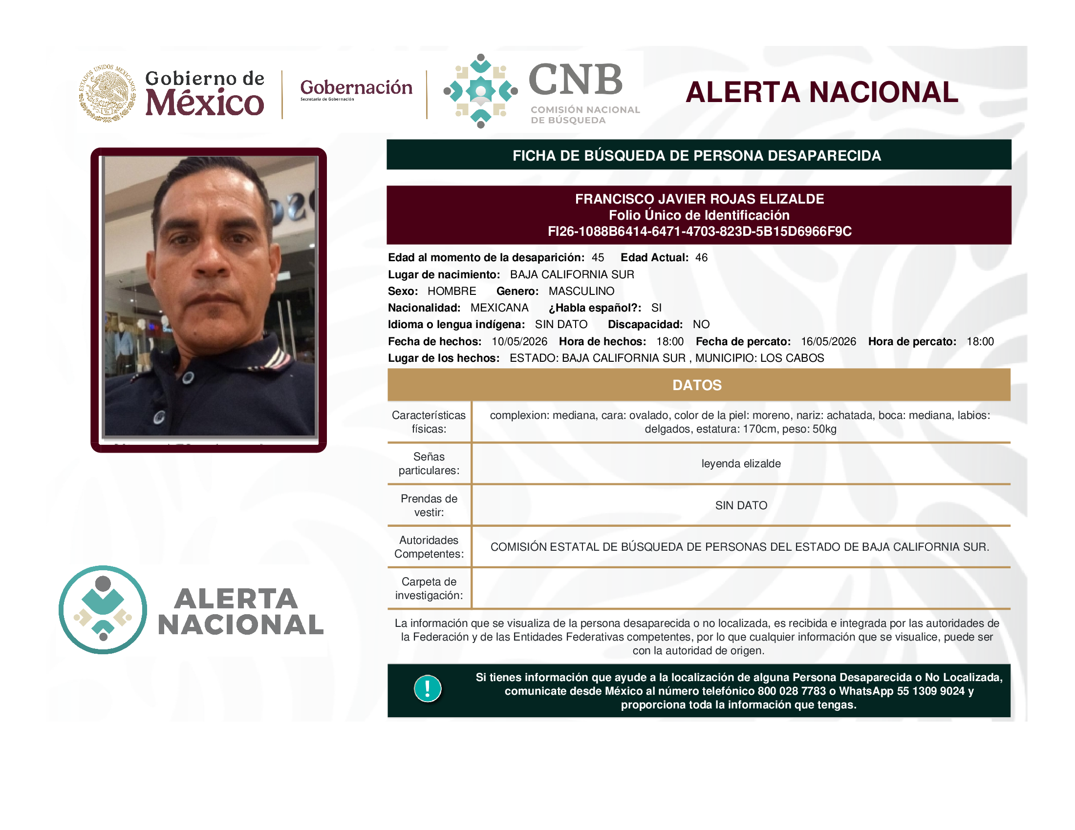 FRANCISCO JAVIER ROJAS ELIZALDE