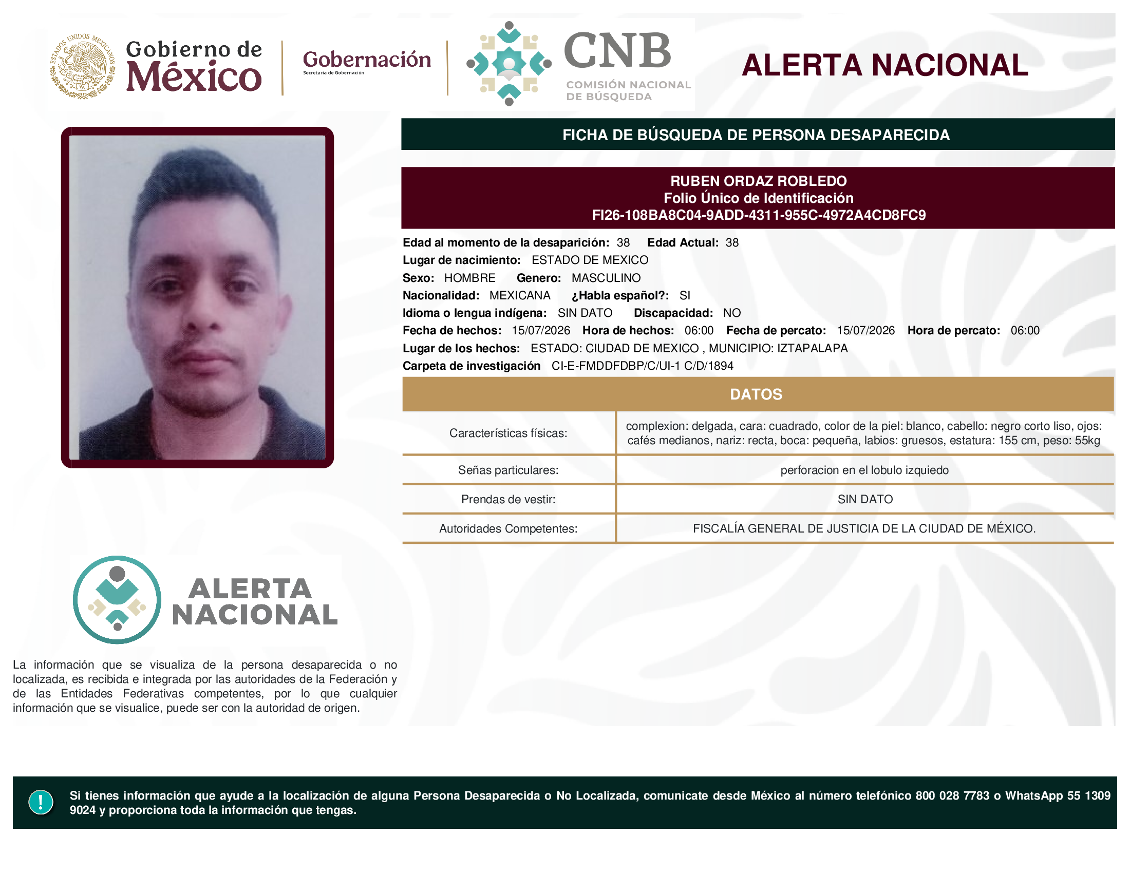 RUBEN ORDAZ ROBLEDO