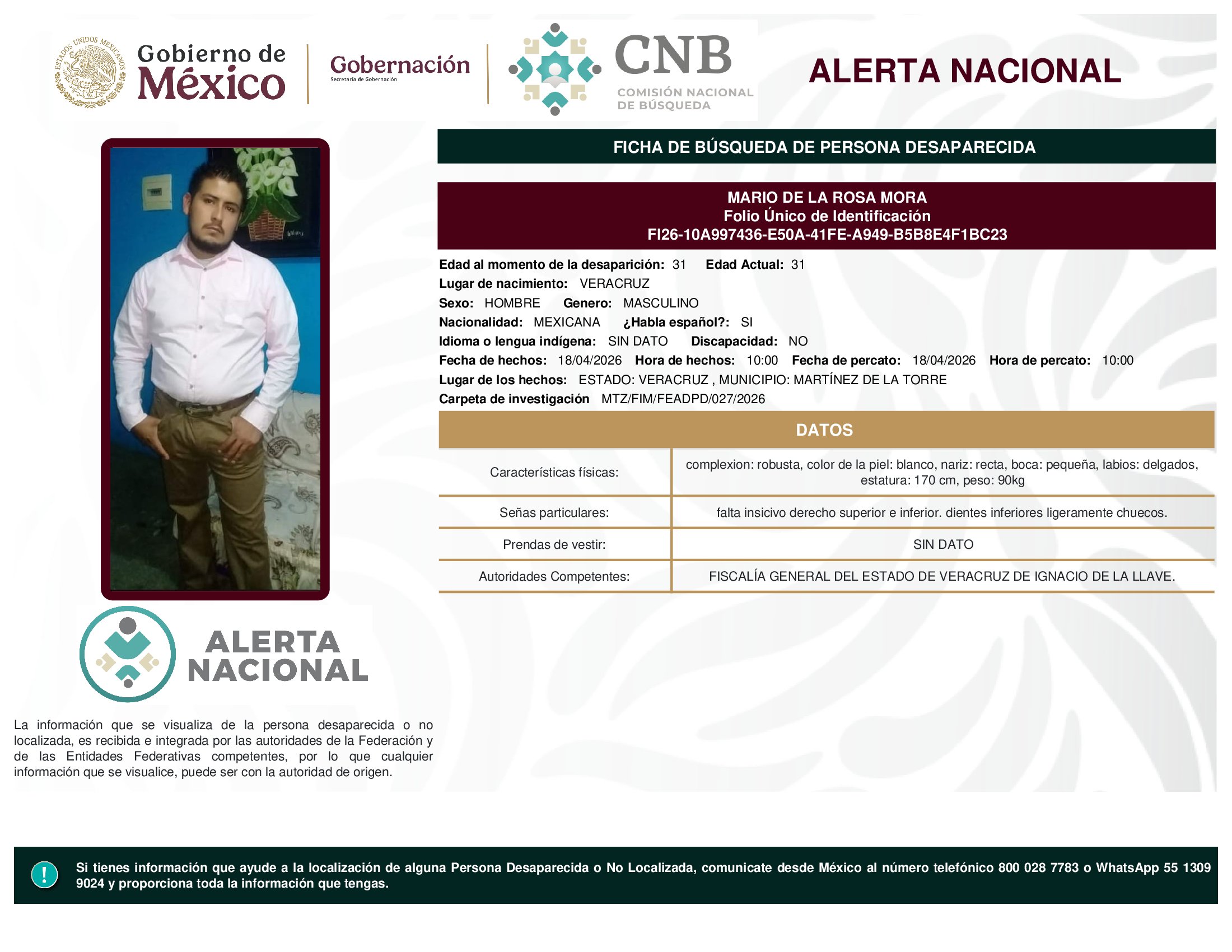 MARIO DE LA ROSA MORA