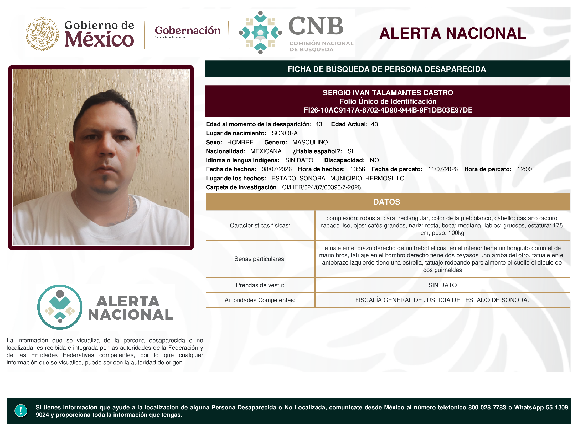 SERGIO IVAN TALAMANTES CASTRO