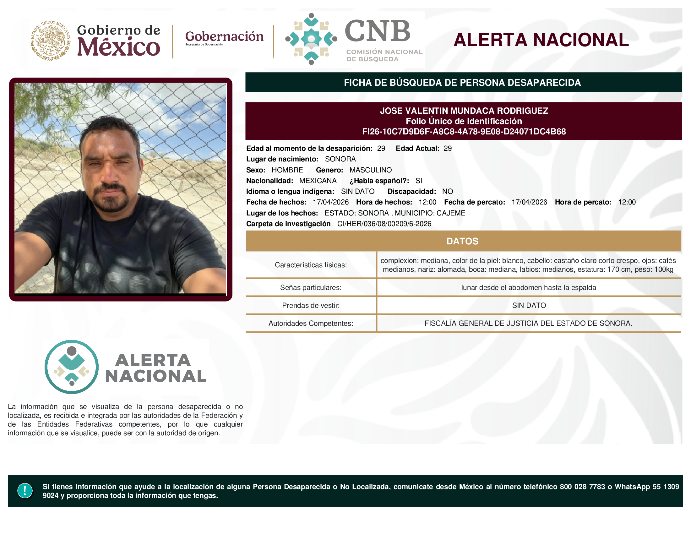 JOSE VALENTIN MUNDACA RODRIGUEZ