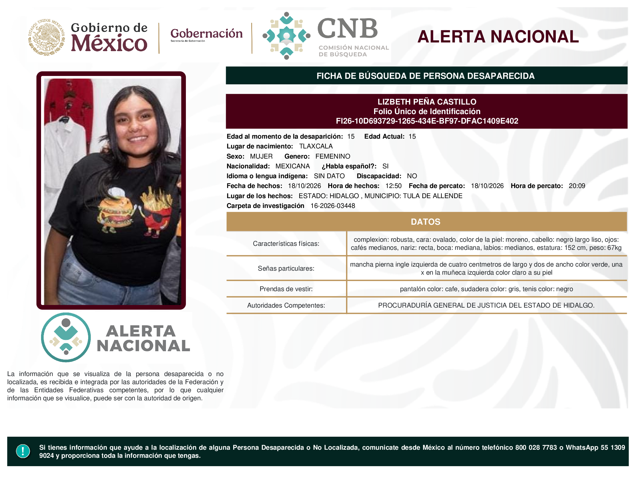 LIZBETH PEÑA CASTILLO