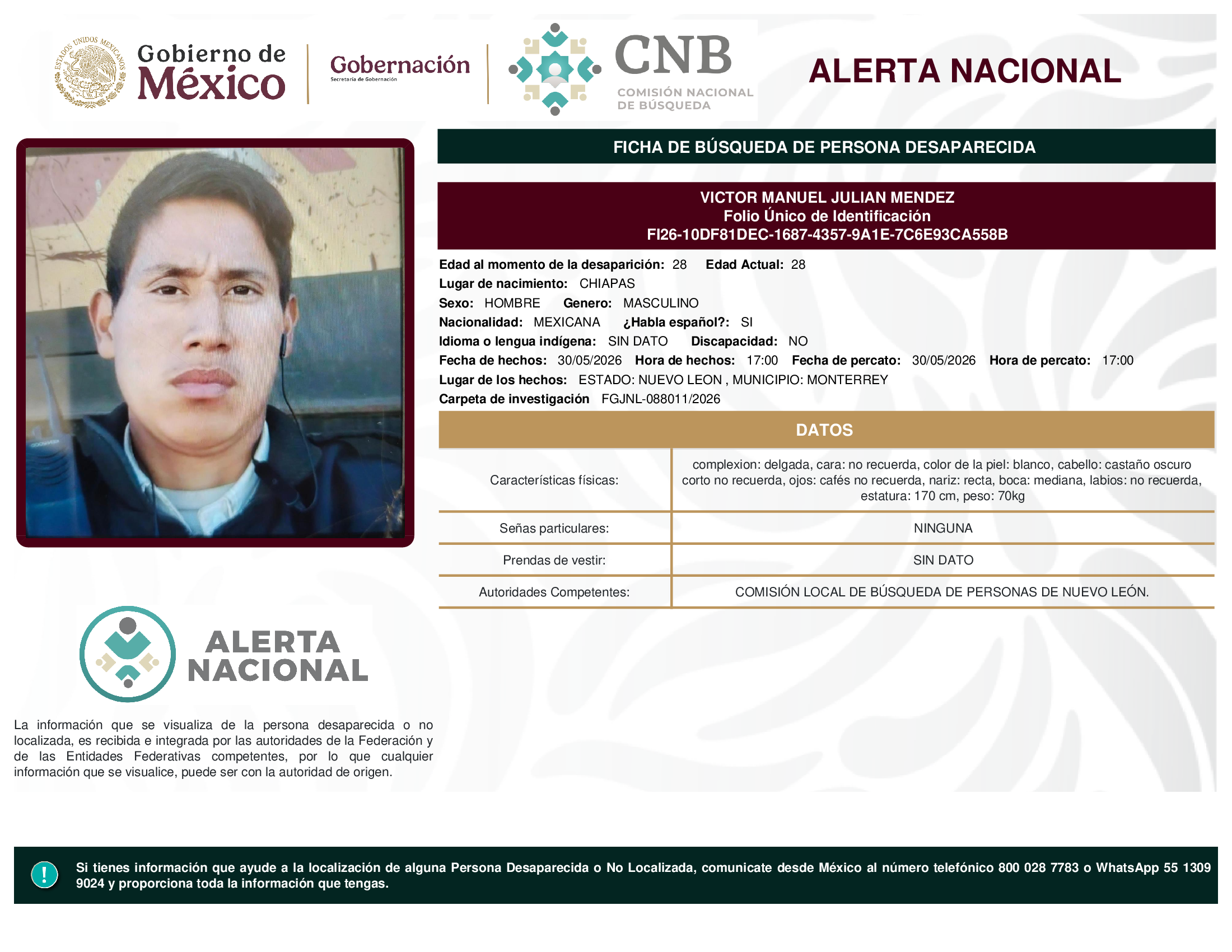 VICTOR MANUEL JULIAN MENDEZ