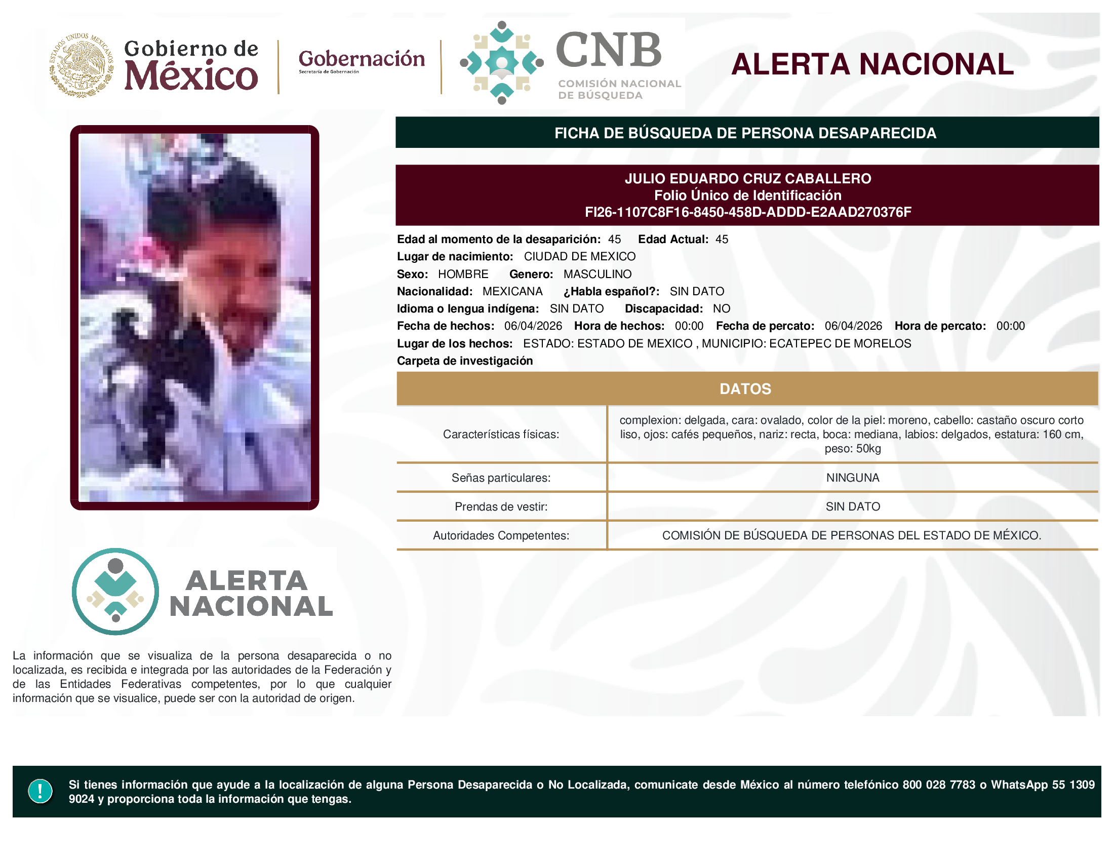 JULIO EDUARDO CRUZ CABALLERO