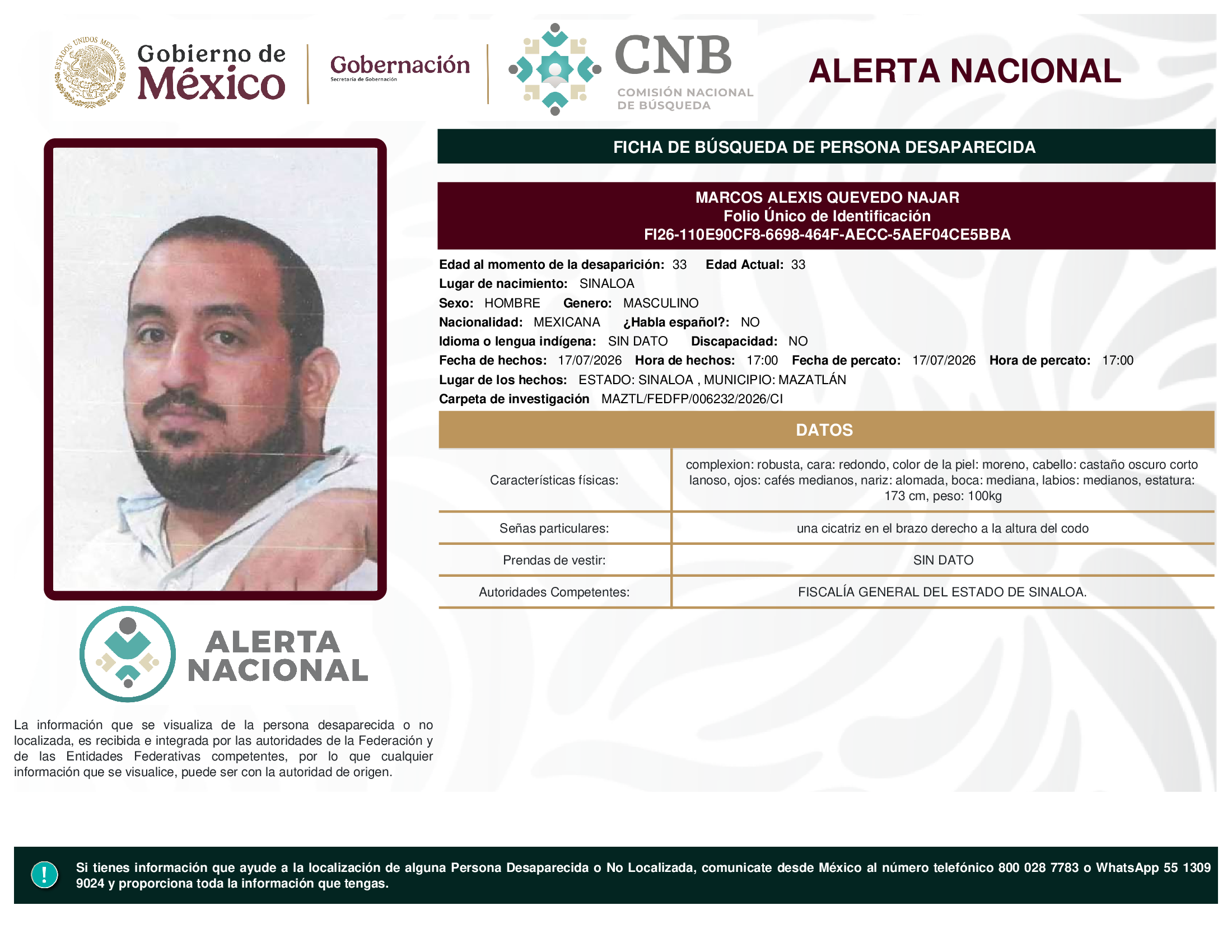 MARCOS ALEXIS QUEVEDO NAJAR