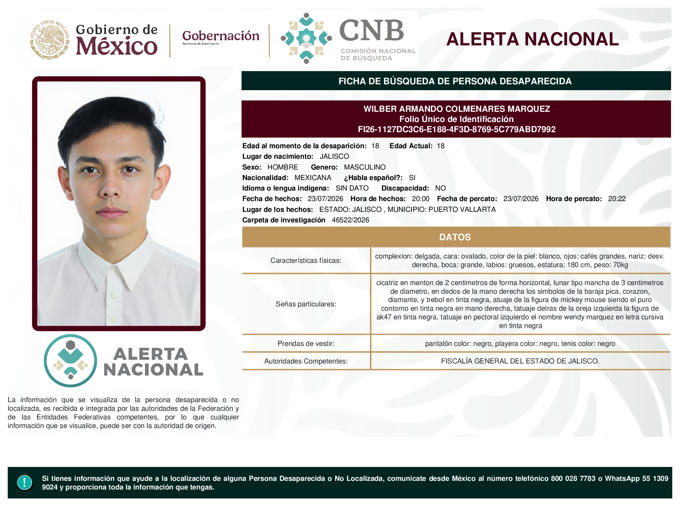 WILBER ARMANDO COLMENARES MARQUEZ
