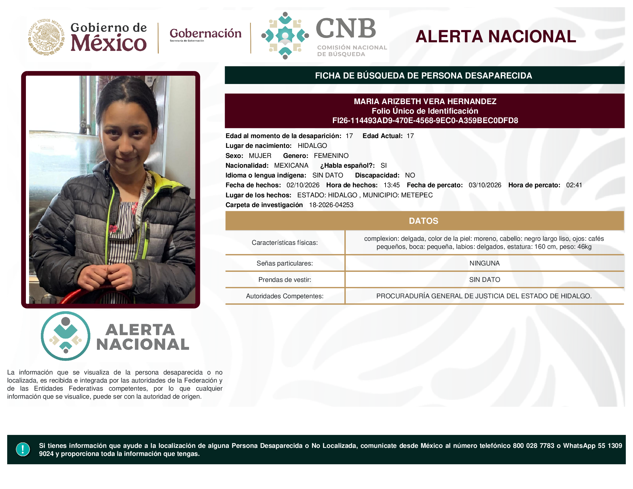 MARIA ARIZBETH VERA HERNANDEZ