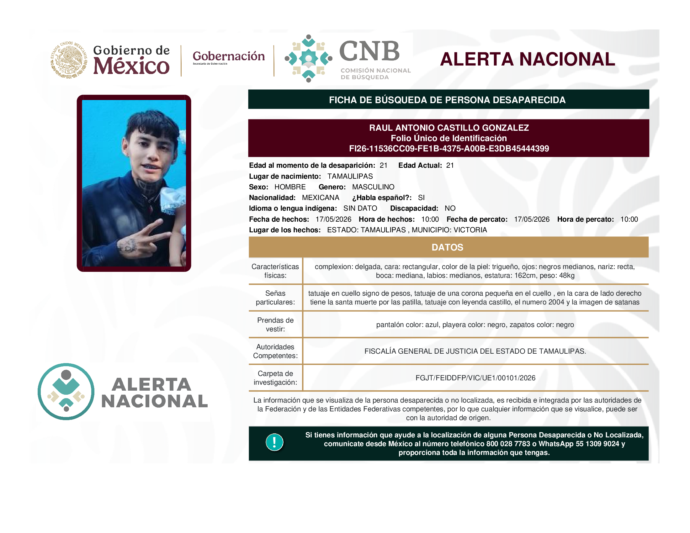 RAUL ANTONIO CASTILLO GONZALEZ