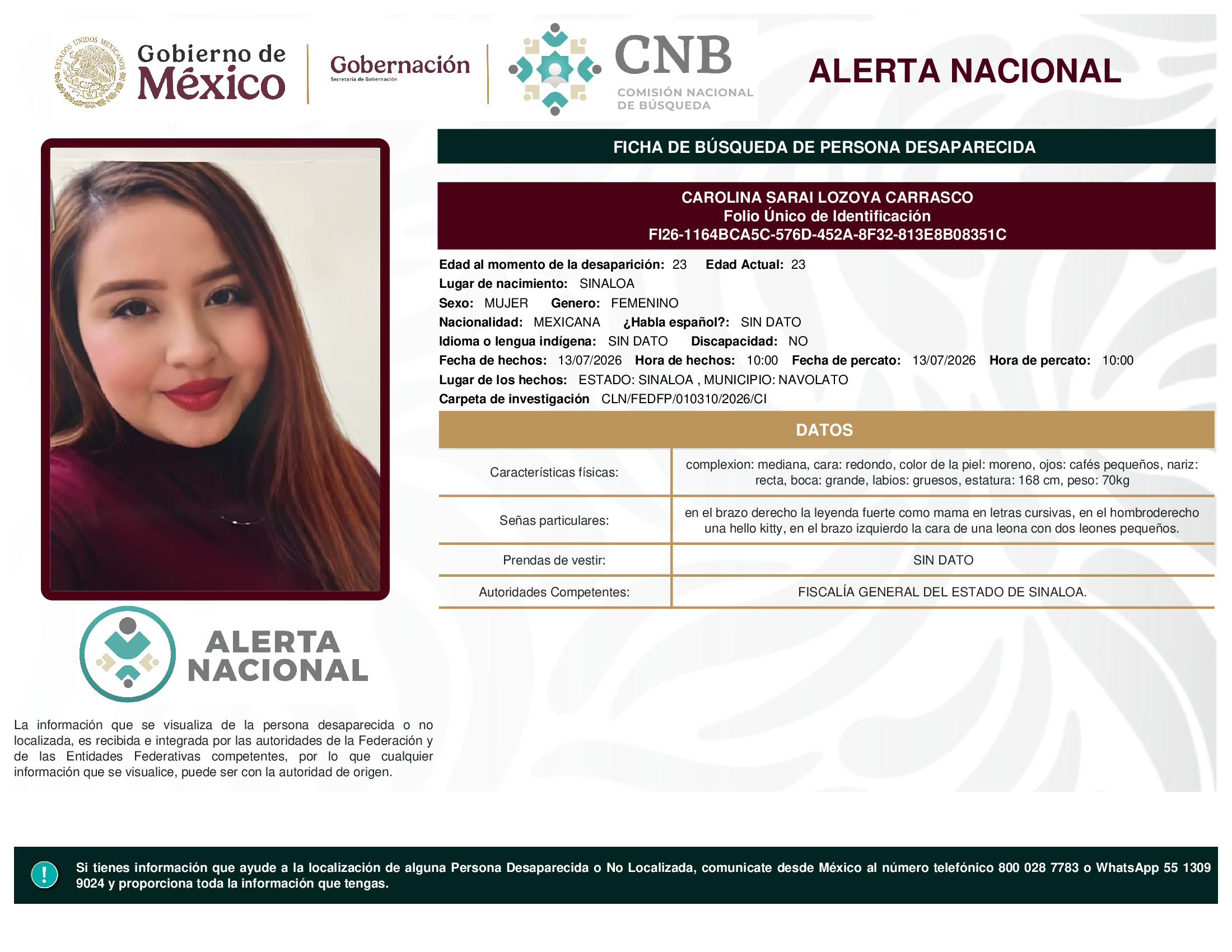 CAROLINA SARAI LOZOYA CARRASCO