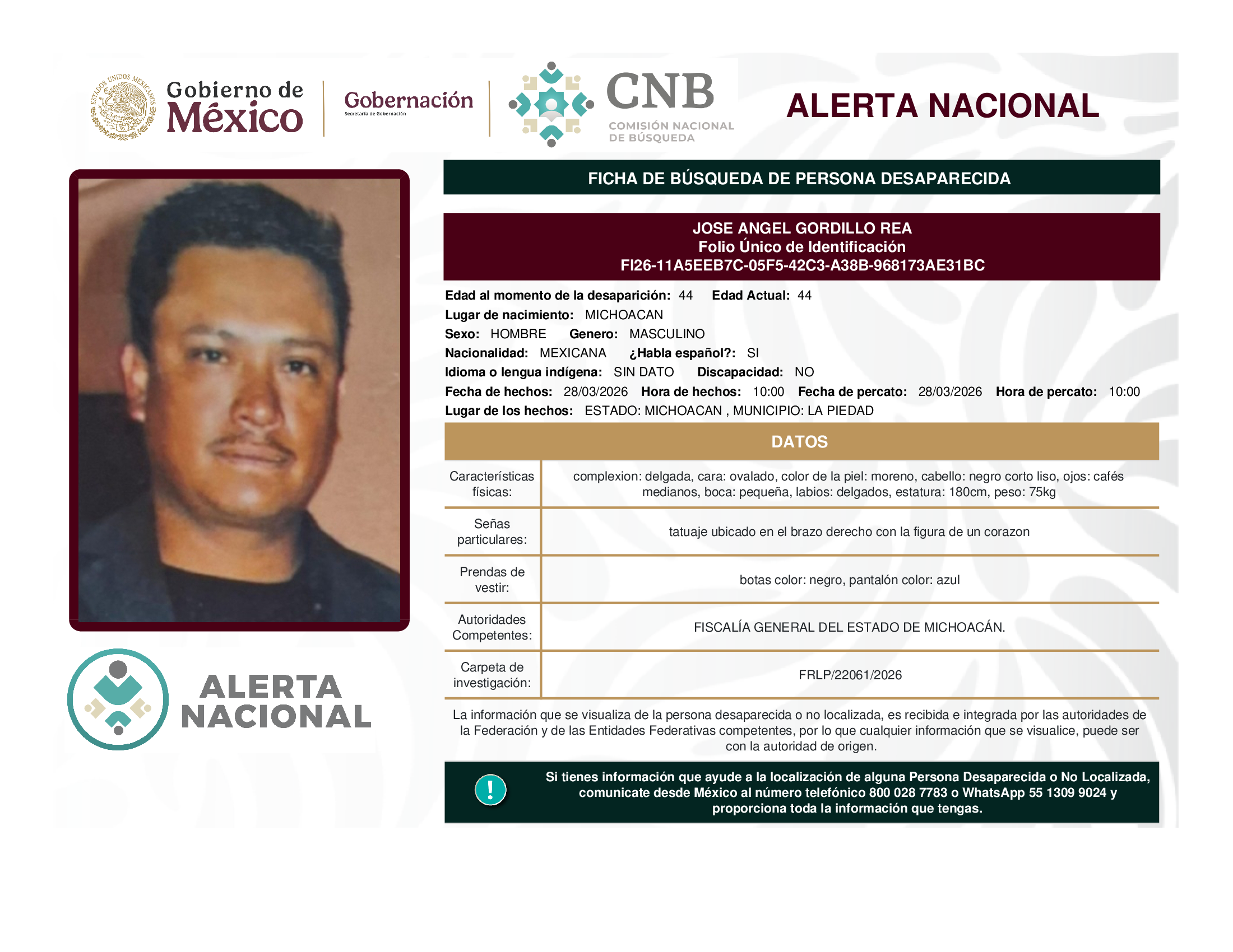 JOSE ANGEL GORDILLO REA