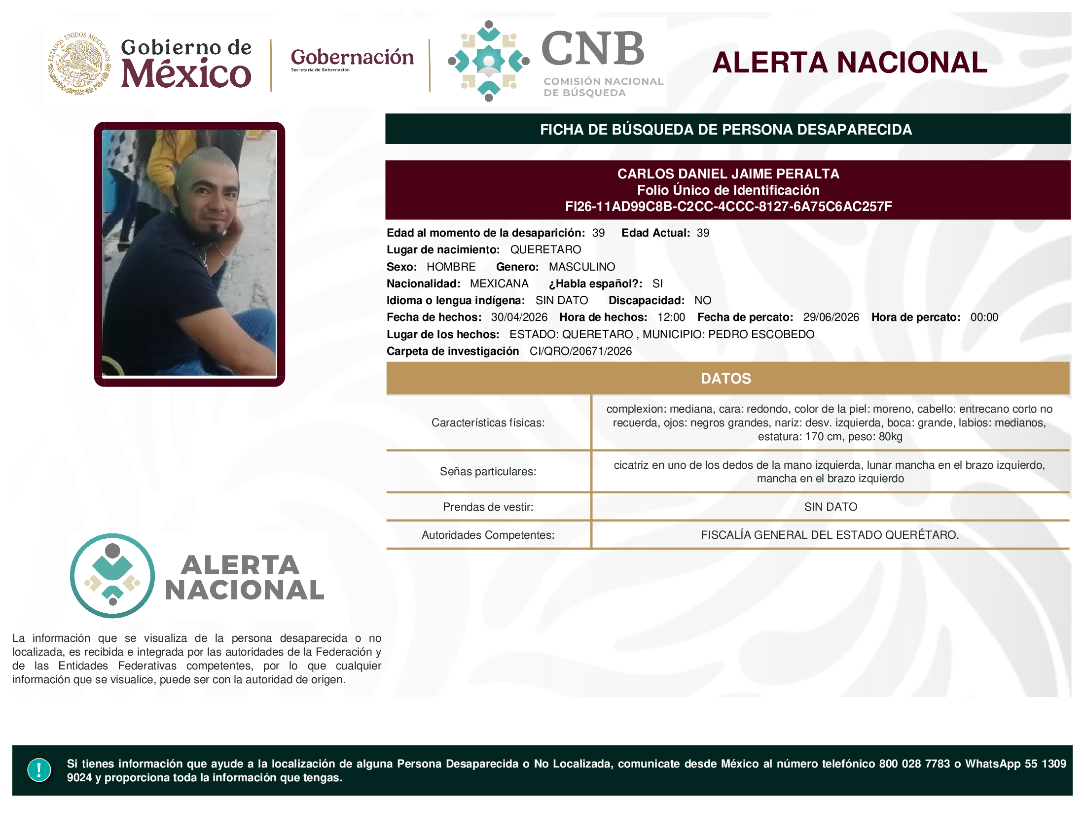 CARLOS DANIEL JAIME PERALTA