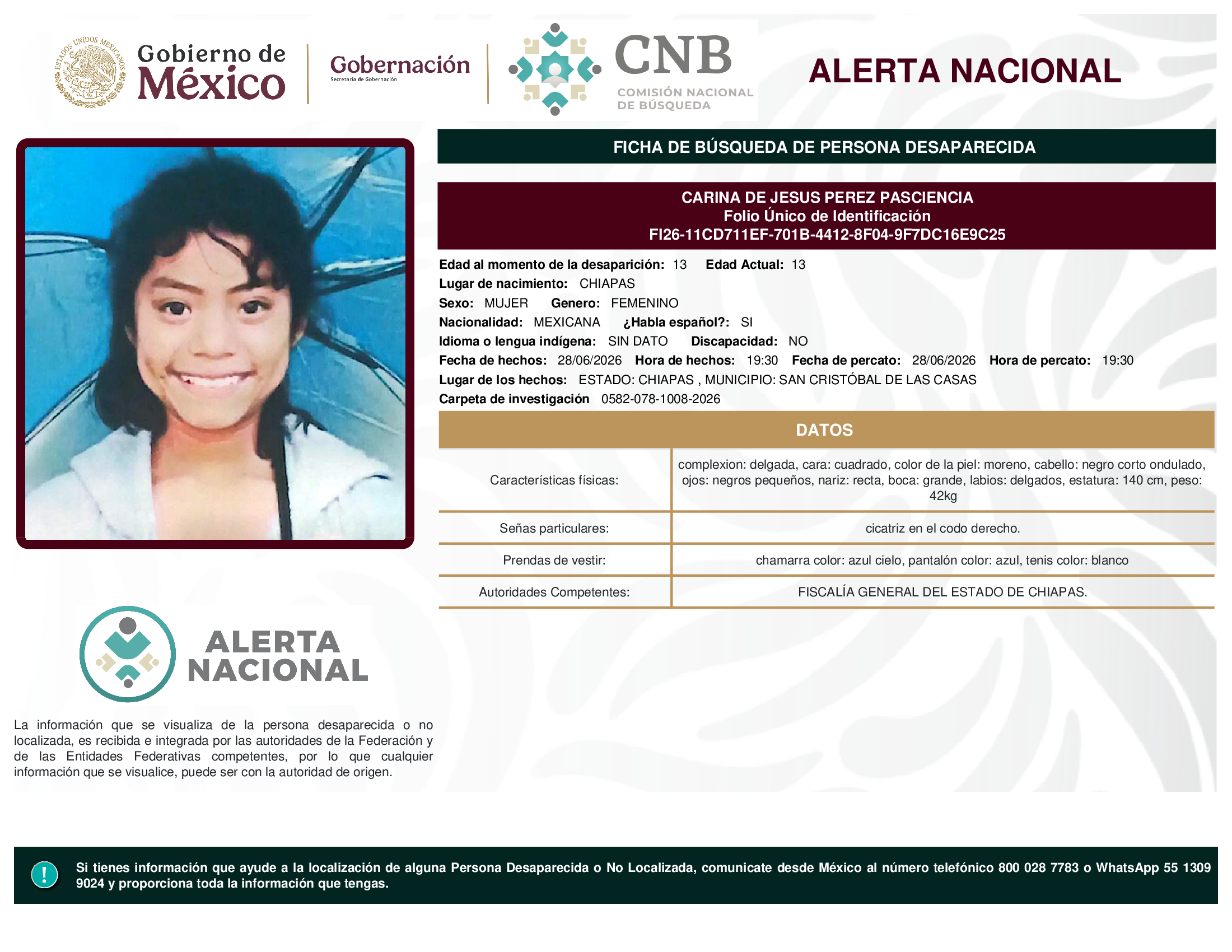 CARINA DE JESUS PEREZ PASCIENCIA