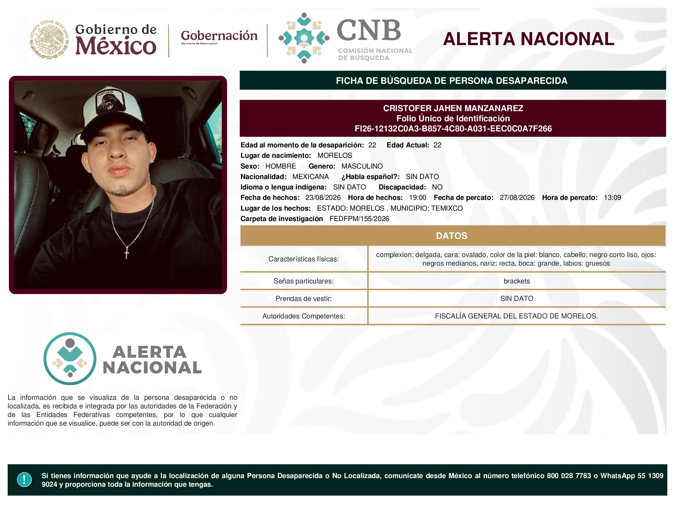 CRISTOFER JAHEN MANZANAREZ