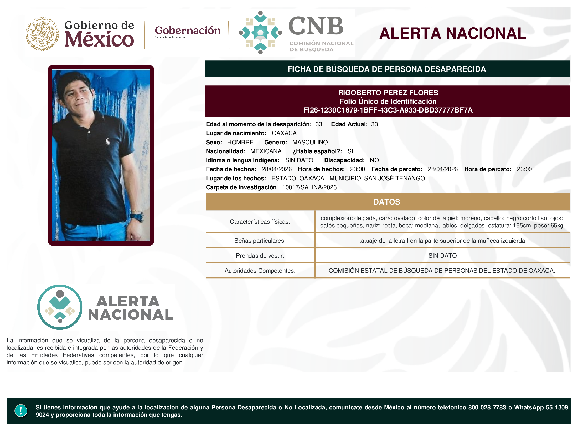 RIGOBERTO PEREZ FLORES