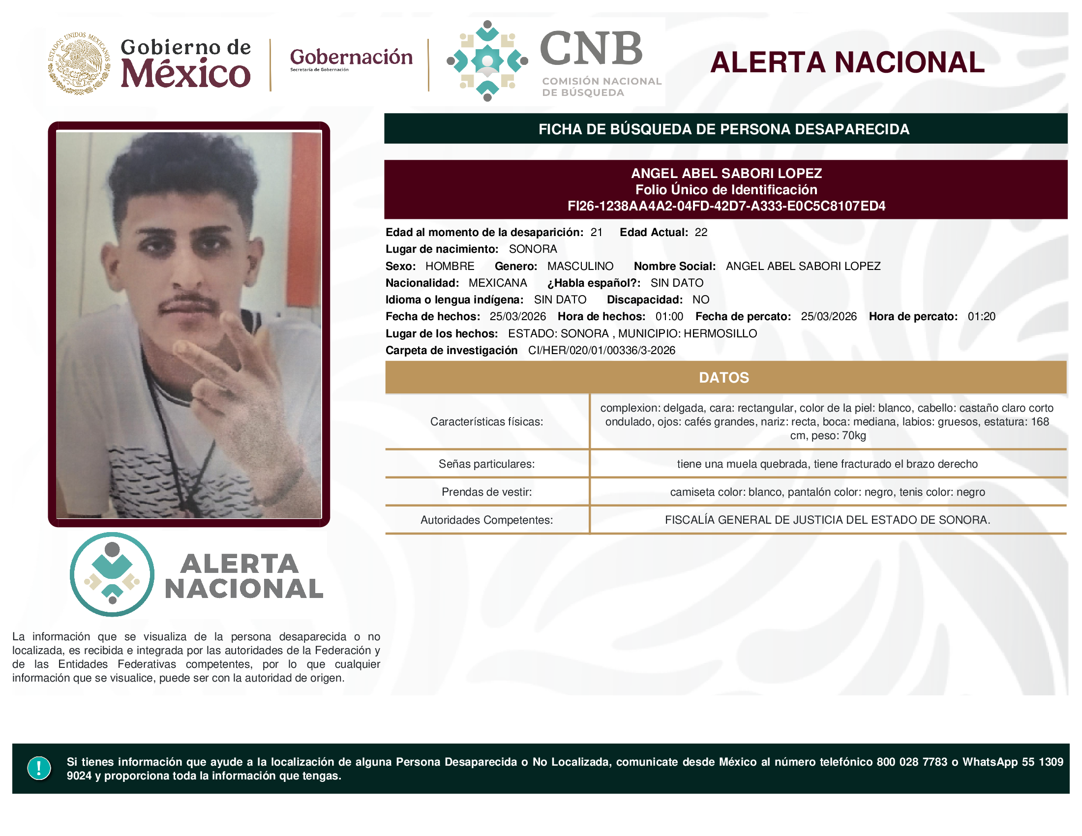ANGEL ABEL SABORI LOPEZ