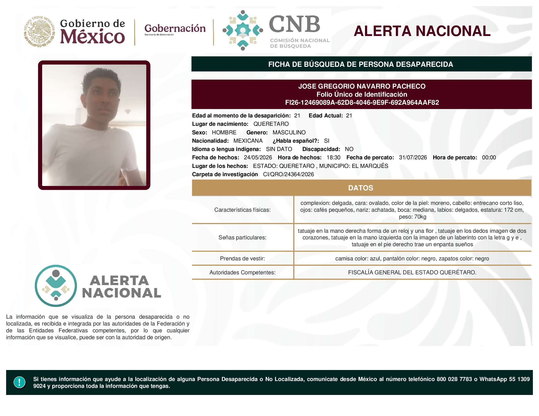 JOSE GREGORIO NAVARRO PACHECO