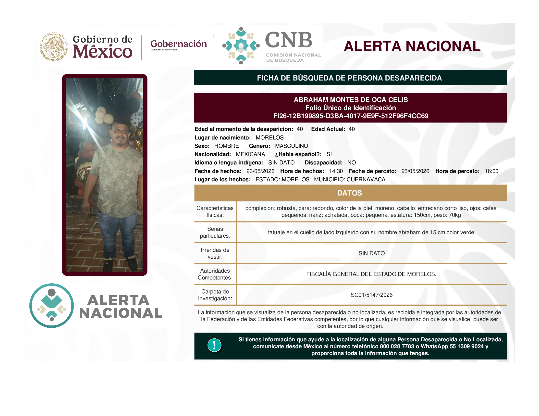 ABRAHAM MONTES DE OCA CELIS