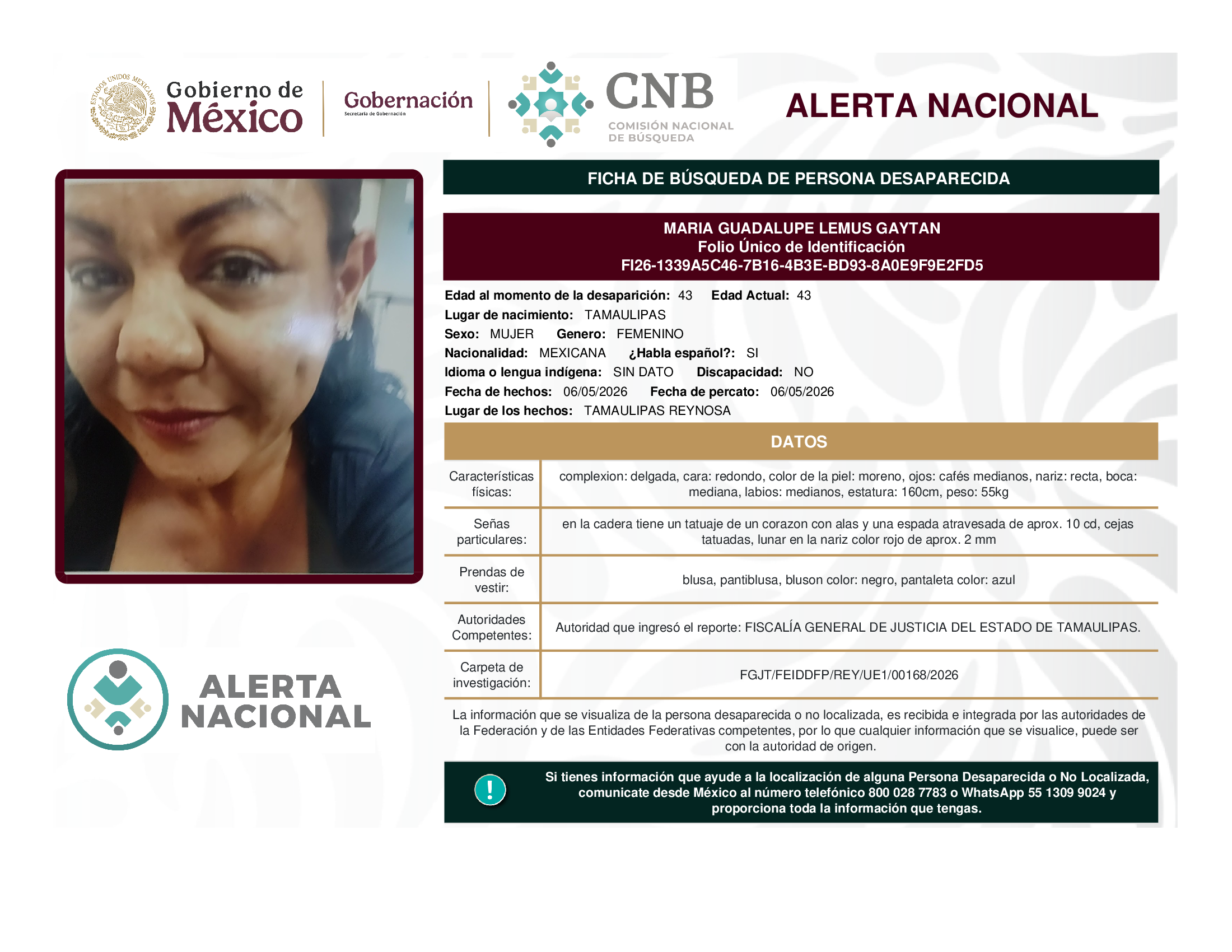 MARIA GUADALUPE LEMUS GAYTAN