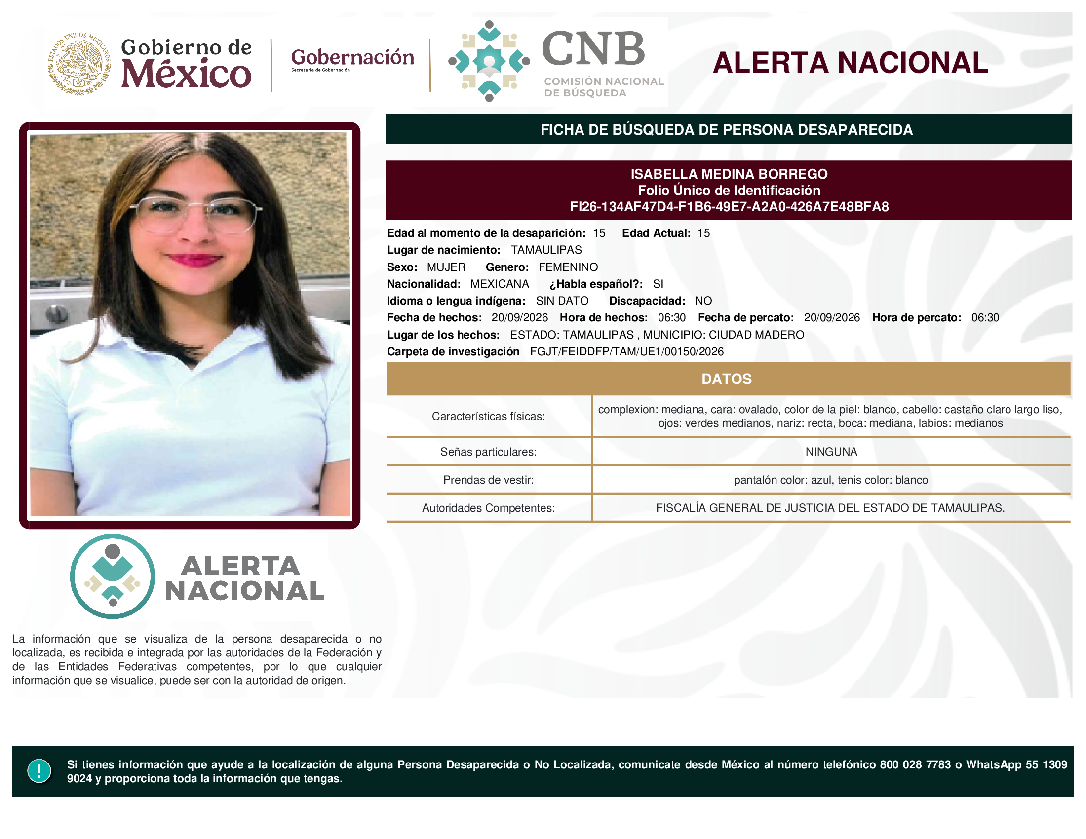ISABELLA MEDINA BORREGO